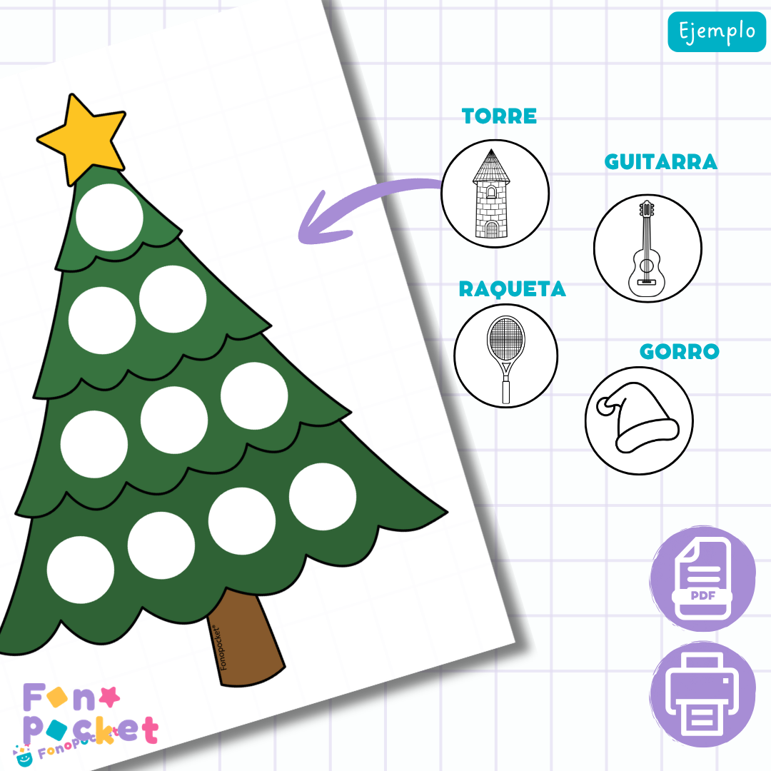 Fichas Edición navidad Fonemas /t/, /s/, /d/ y /f/
