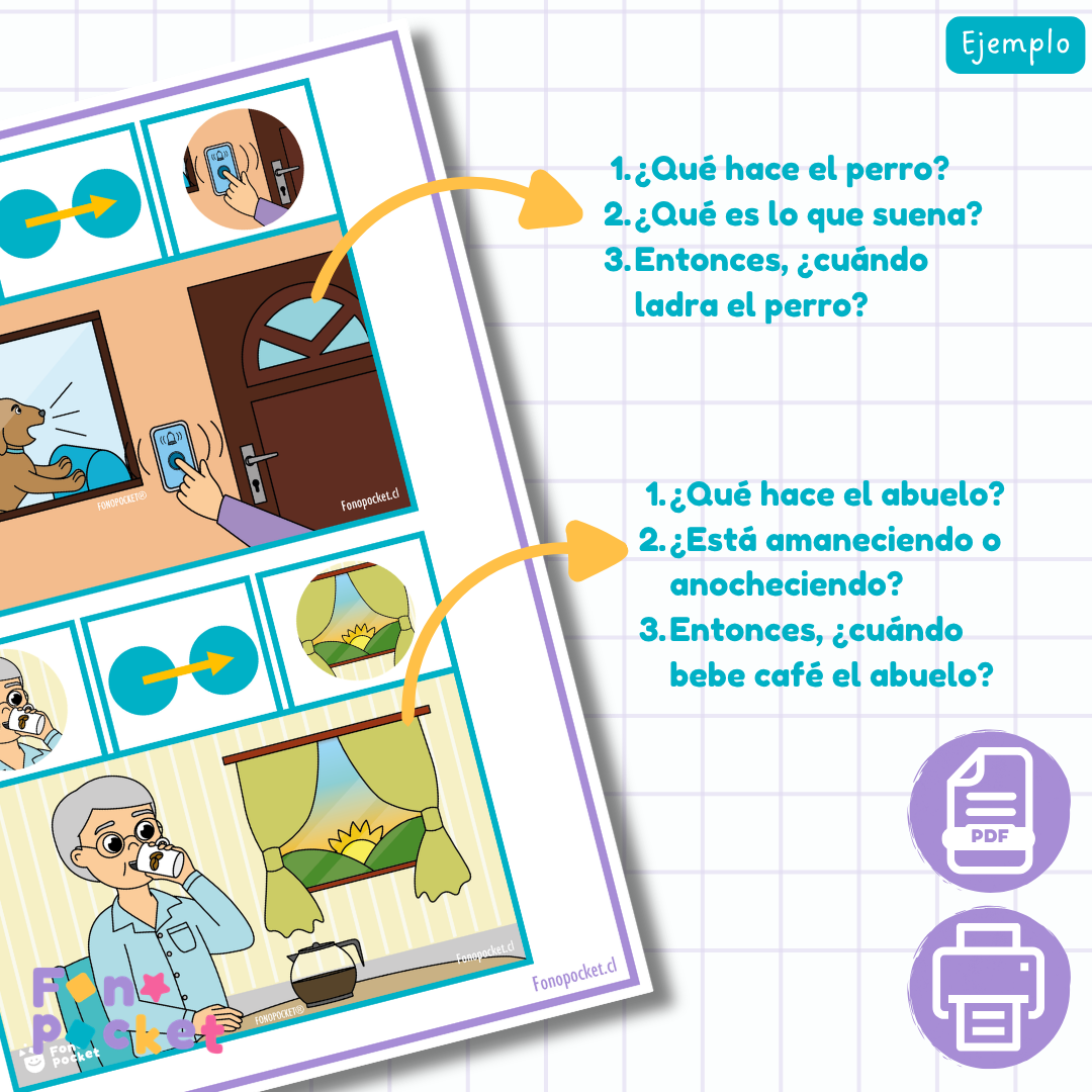 Láminas para elicitar oraciones subordinadas adverbiales de tiempo