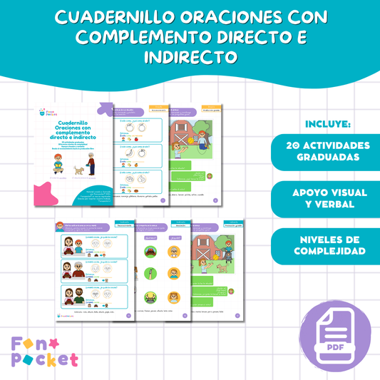 Cuadernillo Oraciones complemento directo e indirecto