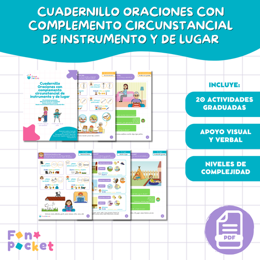Cuadernillo Oraciones complemento circunstancial de instrumento y de lugar