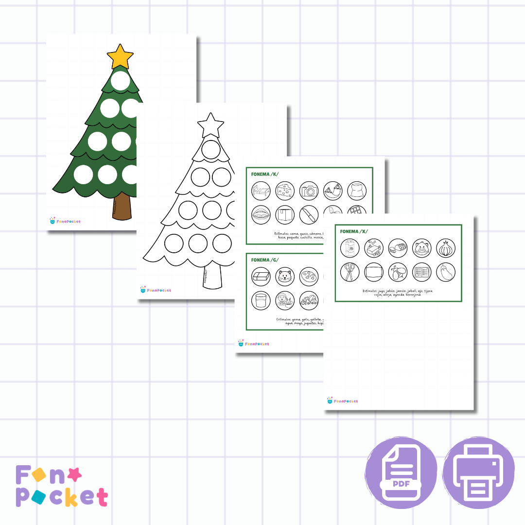 Fichas Edición navidad Fonemas /k/, /g/ y /x/