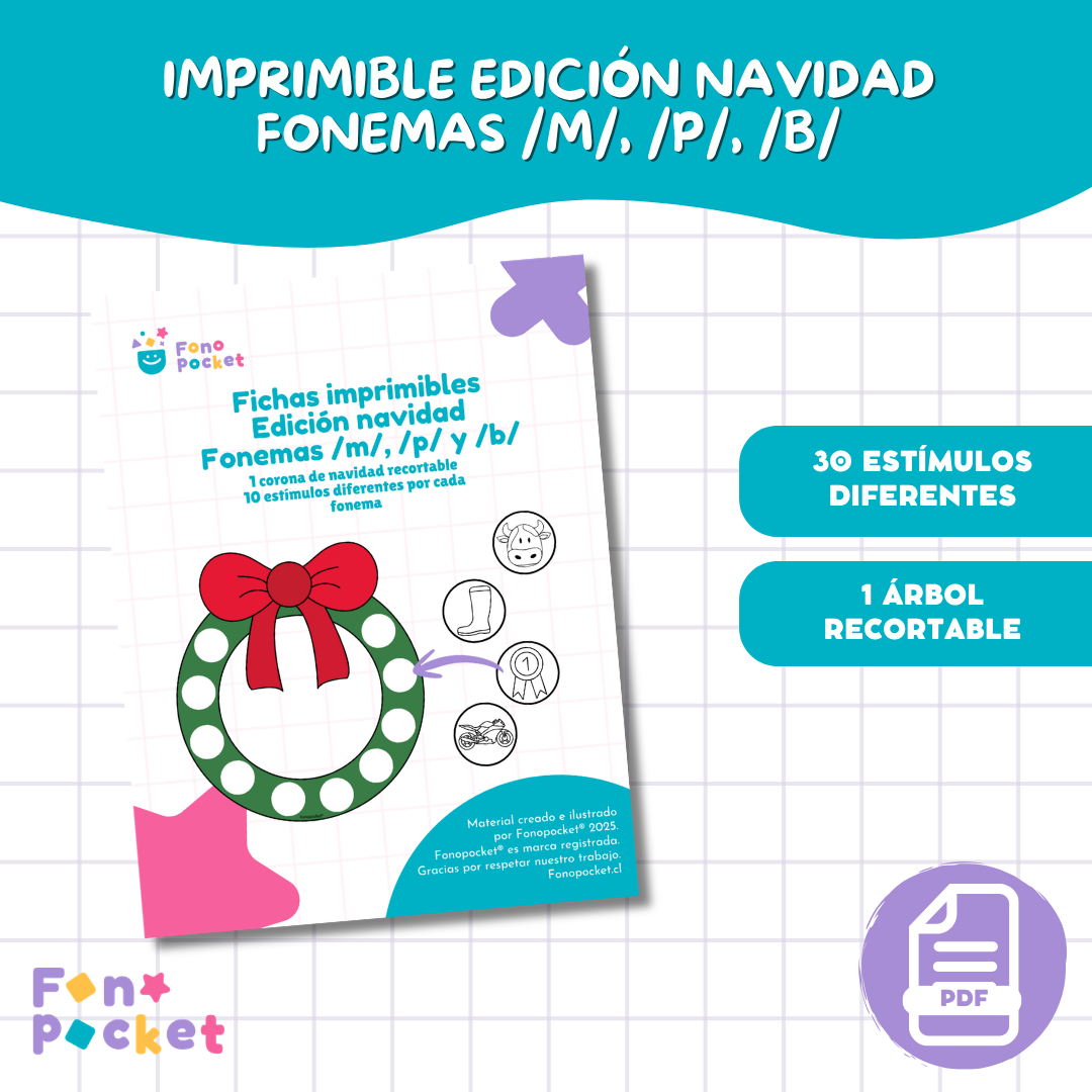 Fichas Edición navidad Fonemas /m/, /p/ y /b/