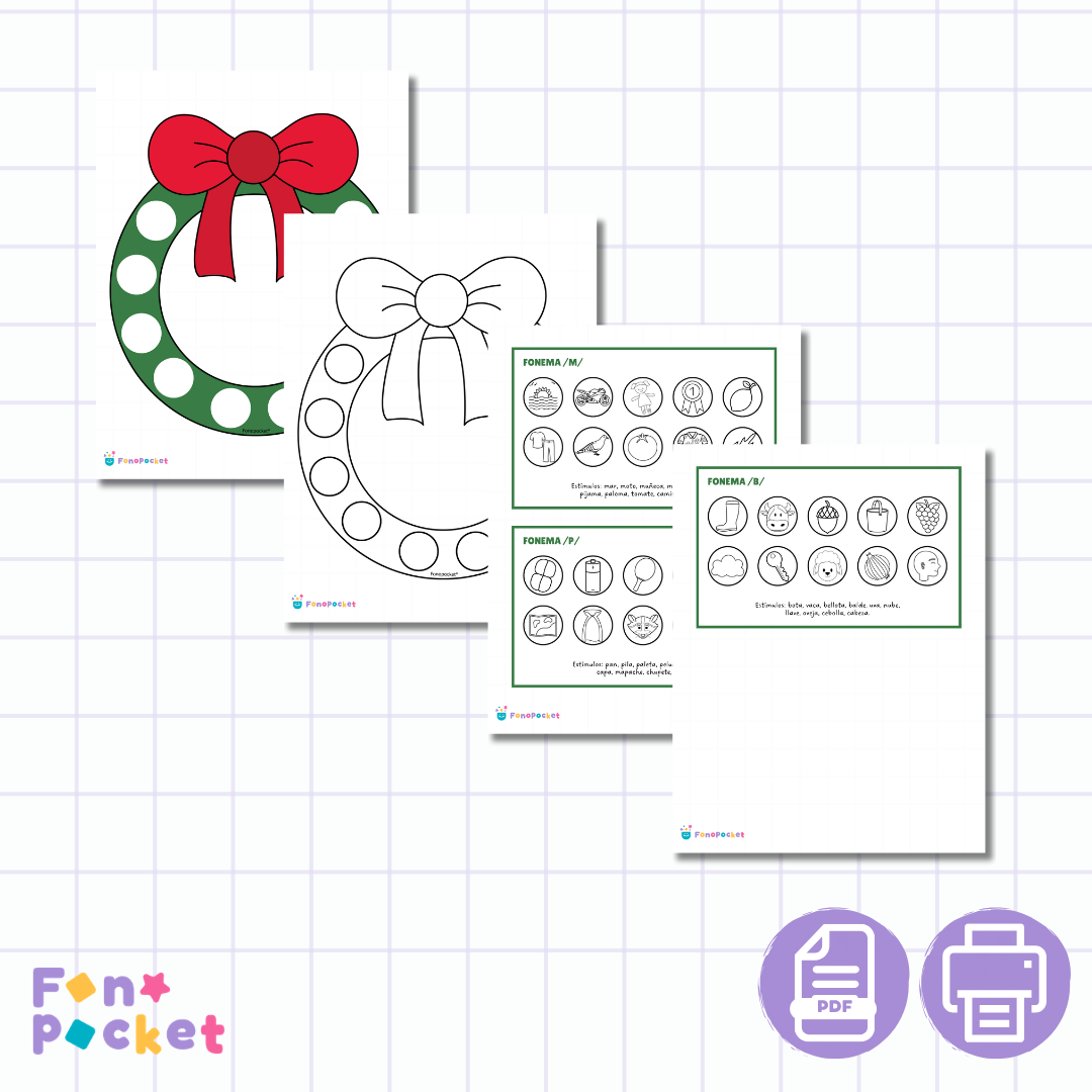 Fichas Edición navidad Fonemas /m/, /p/ y /b/