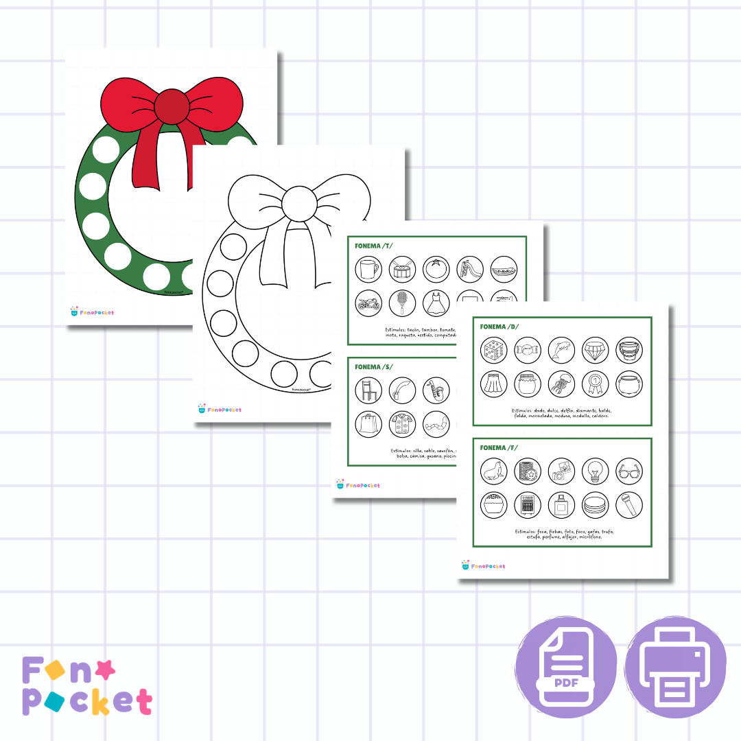 Fichas Edición navidad Fonemas /t/, /s/, /d/ y /f/