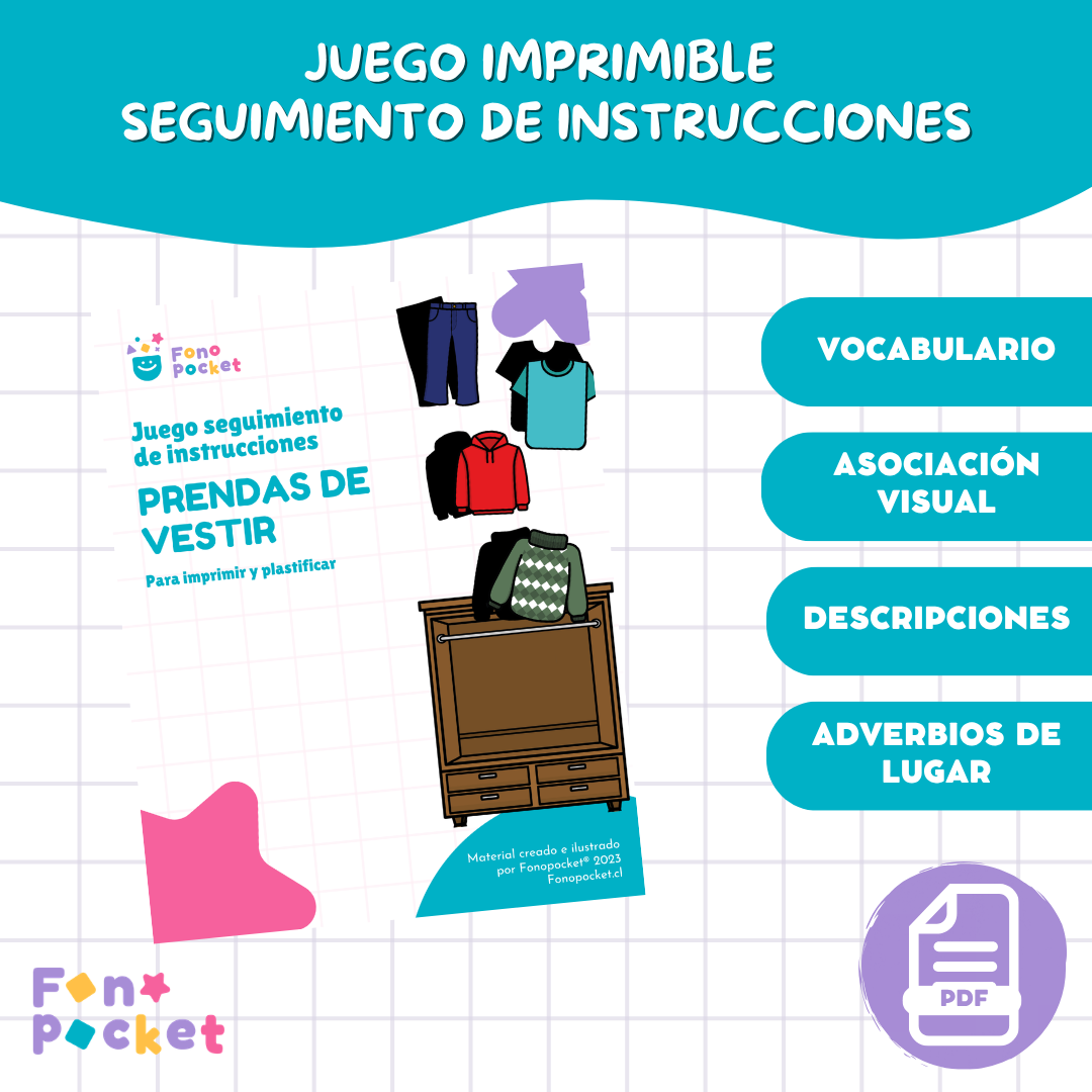 Juego Seguimiento de instrucciones versión prendas de vestir