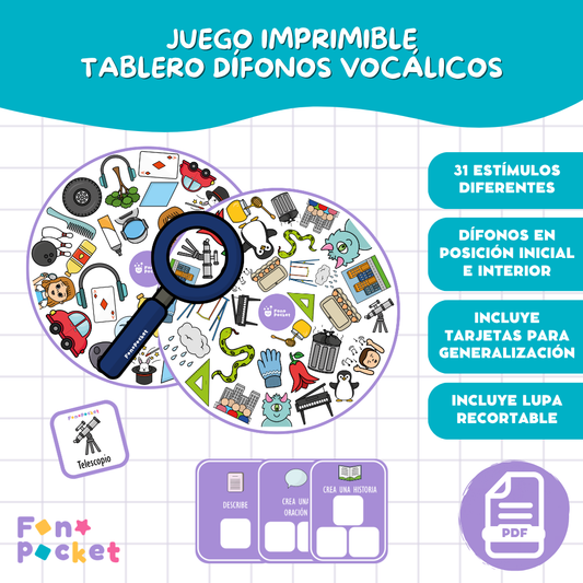 Juego tablero dífonos vocálicos