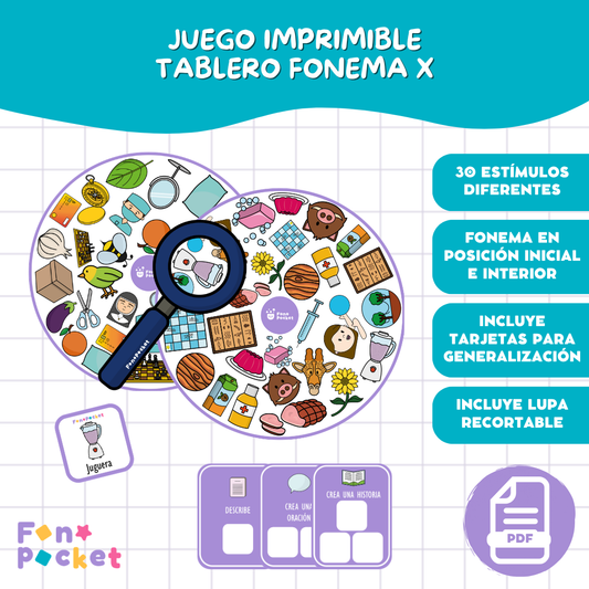 Juego tablero fonema /x/