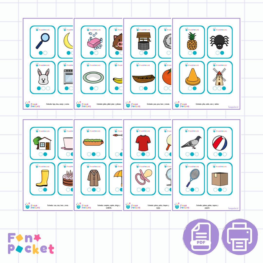 Juego memorice reconocimiento de sílabas