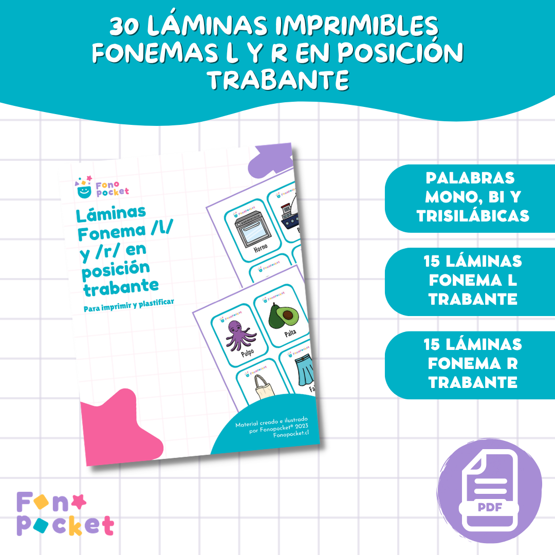 Láminas Fonemas /l/ y /r/ en posición trabante