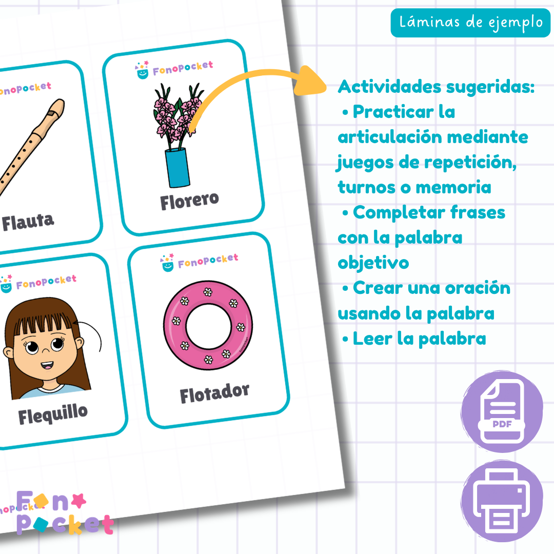 Láminas dífonos consonánticos /fl/ y /tl/