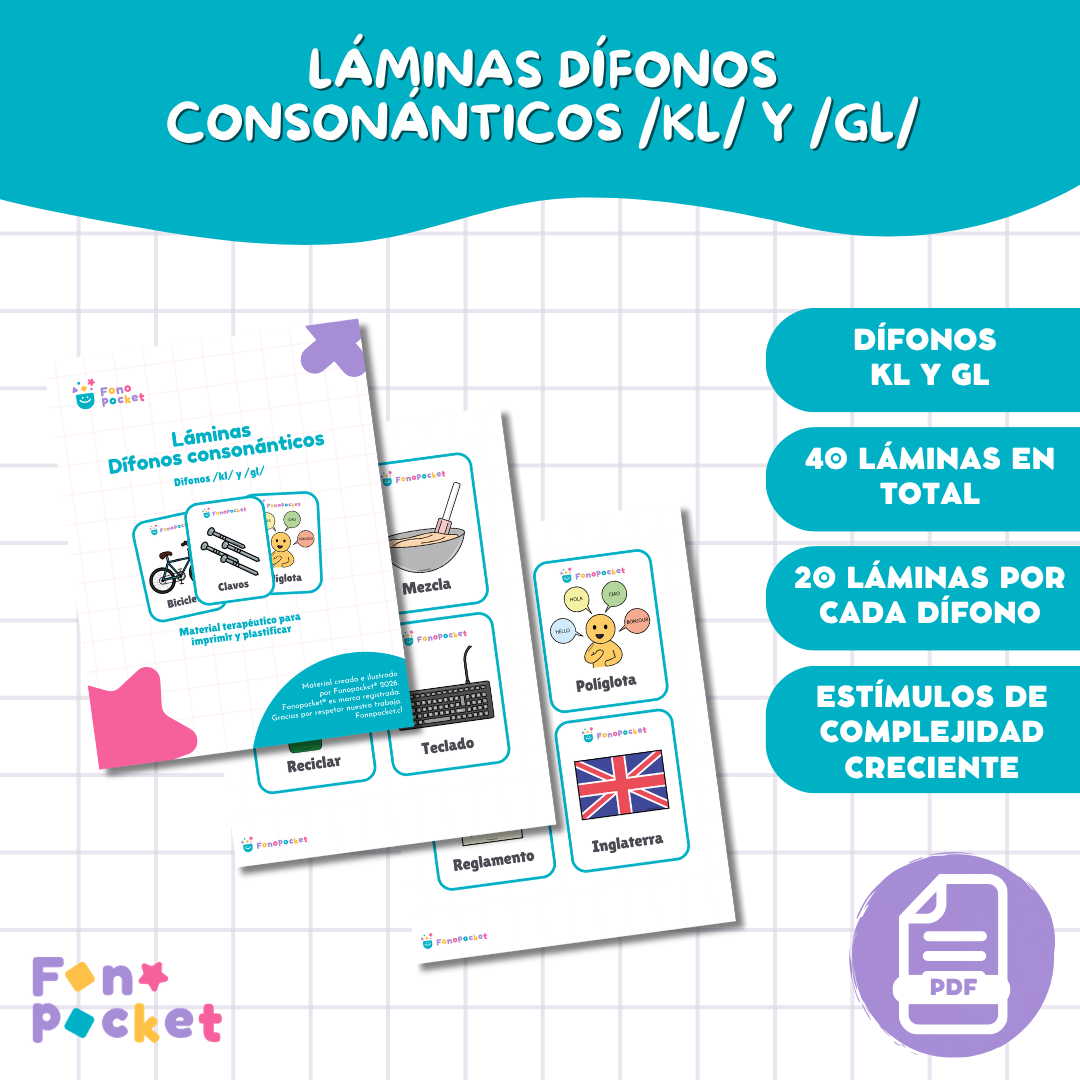Láminas dífonos consonánticos /kl/ y /gl/