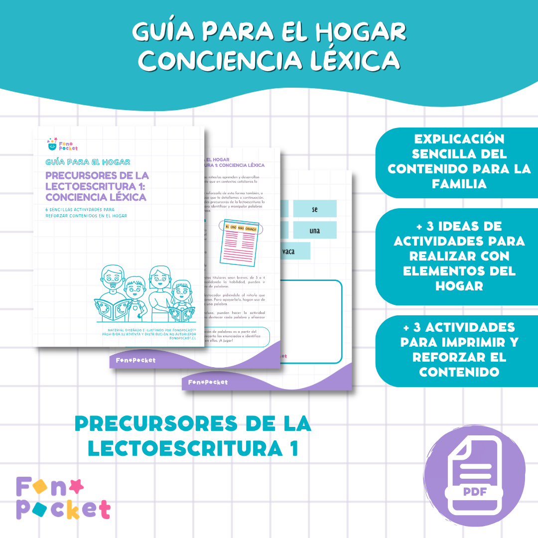 Guía para el hogar precursores de la lectoescritura 1: Conciencia léxica
