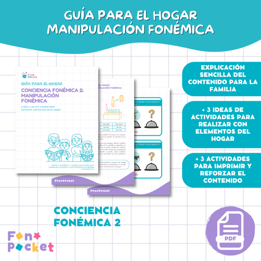 Guía para el hogar conciencia fonémica 2: Manipulación fonémica
