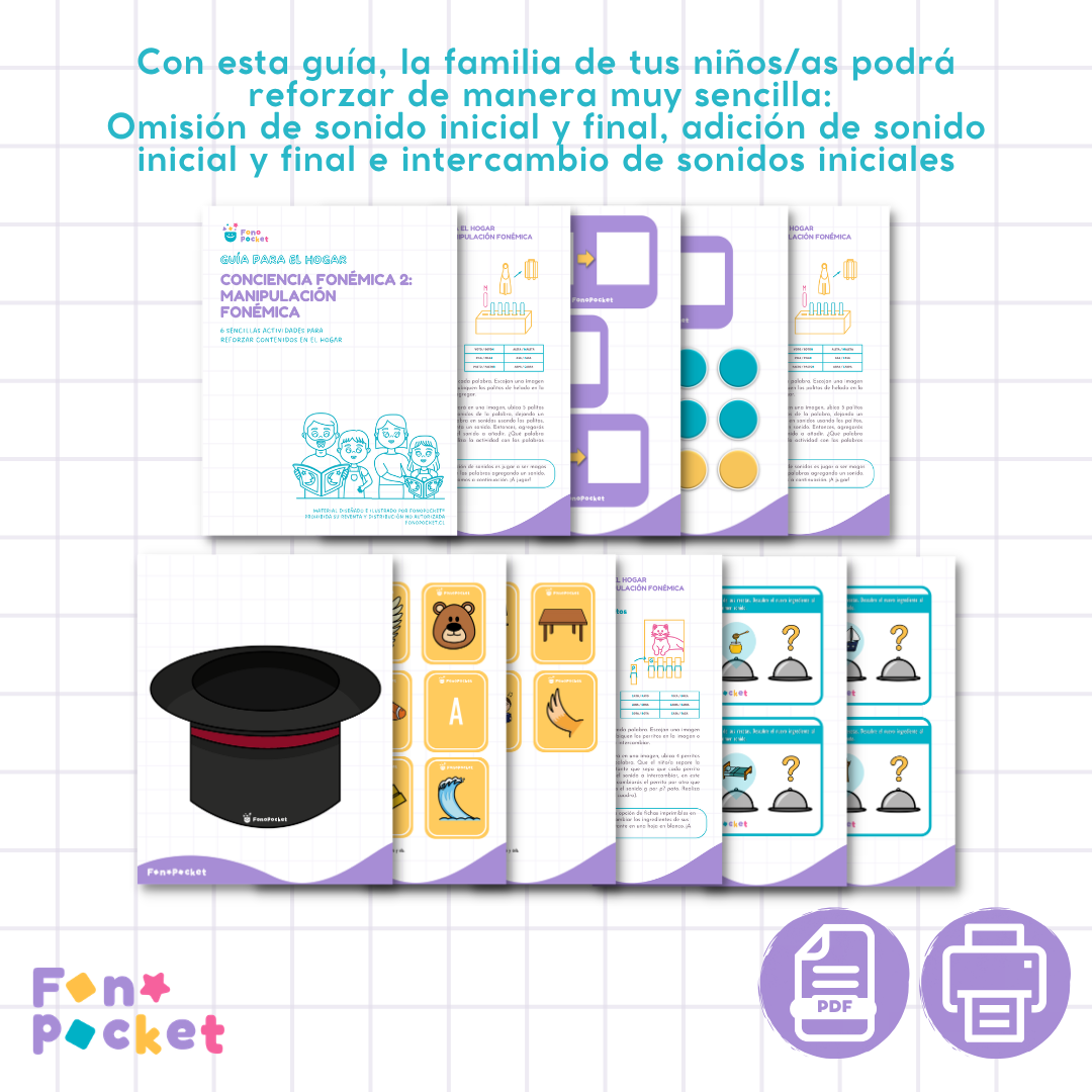 Guía para el hogar conciencia fonémica 2: Manipulación fonémica