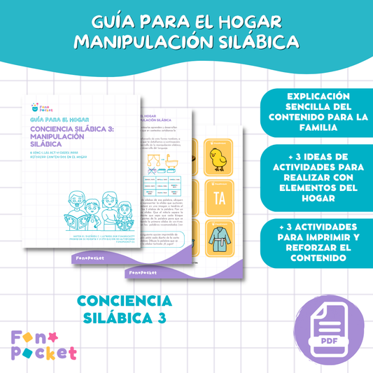 Guía para el hogar conciencia silábica 3: Manipulación silábica