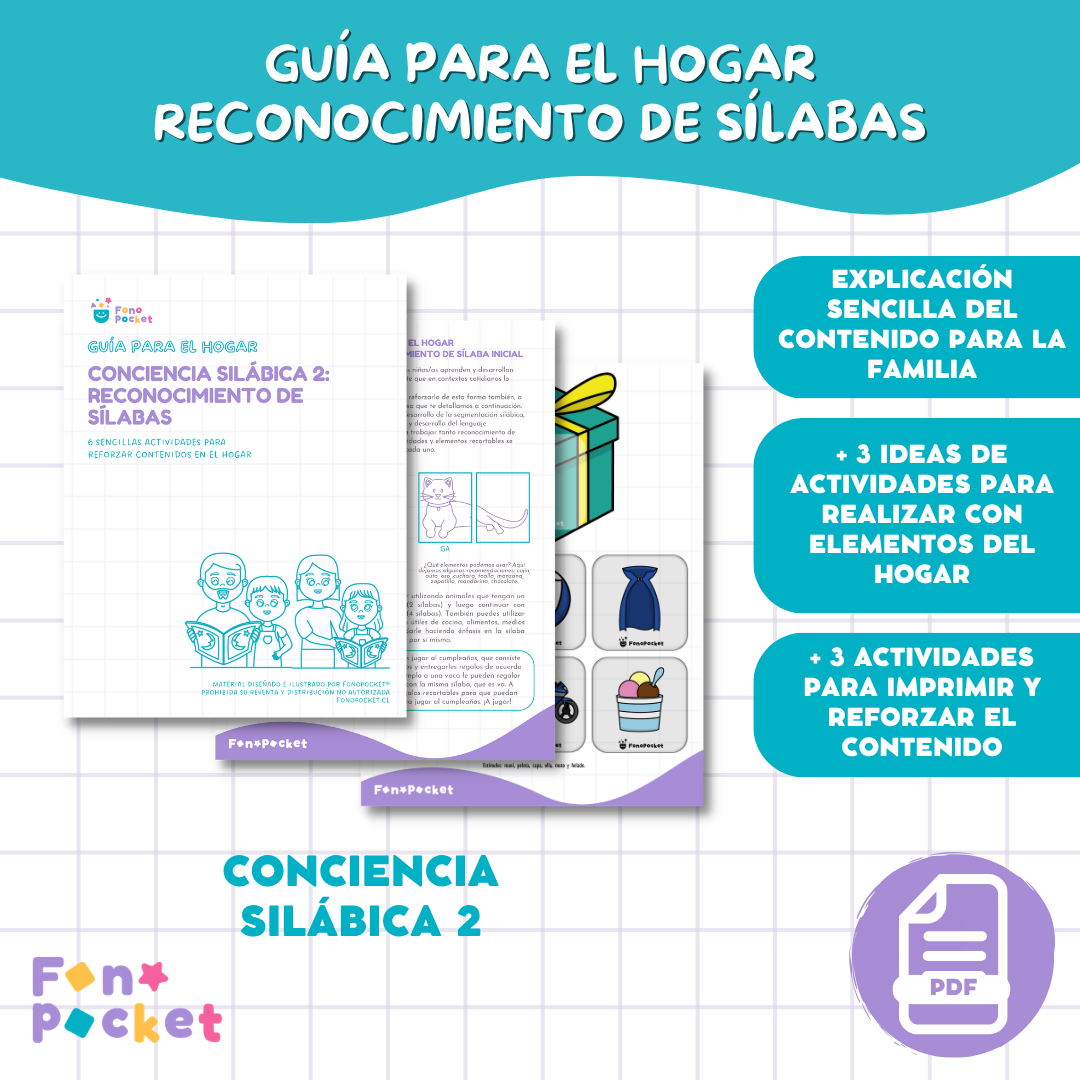 Guía para el hogar conciencia silábica 2: Reconocimiento de sílabas