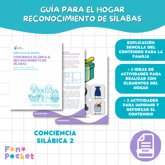 Guía para el hogar conciencia silábica 2: Reconocimiento de sílabas