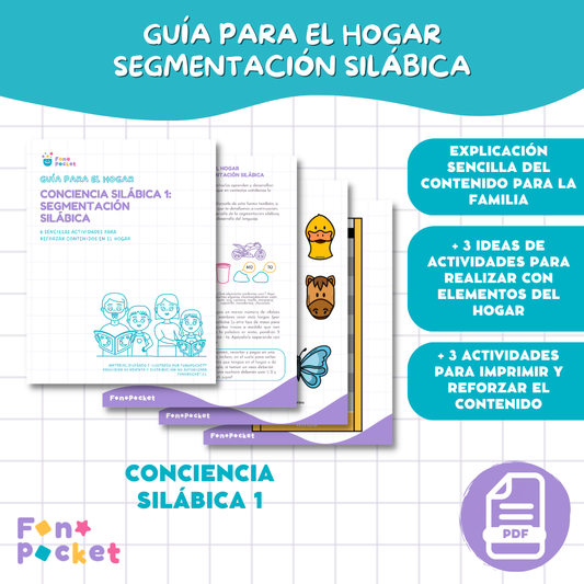 Guía para el hogar conciencia silábica 1: Segmentación silábica