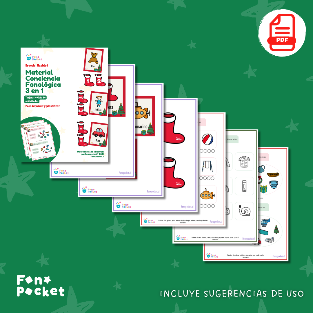 Juego Conciencia fonológica 3 en 1 Edición Navidad