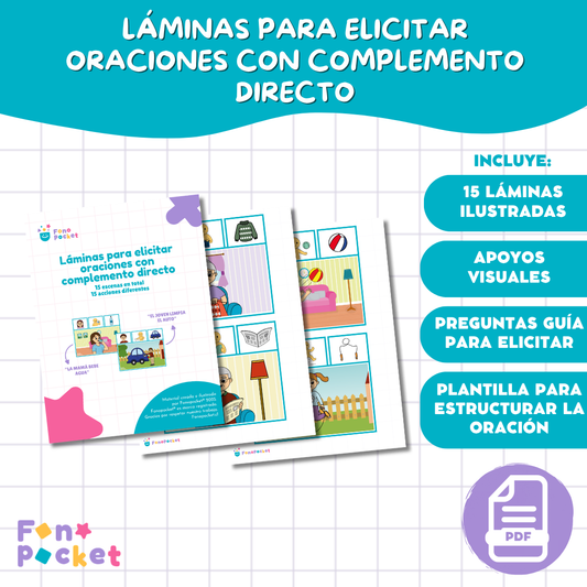 Láminas para elicitar oraciones con complemento directo
