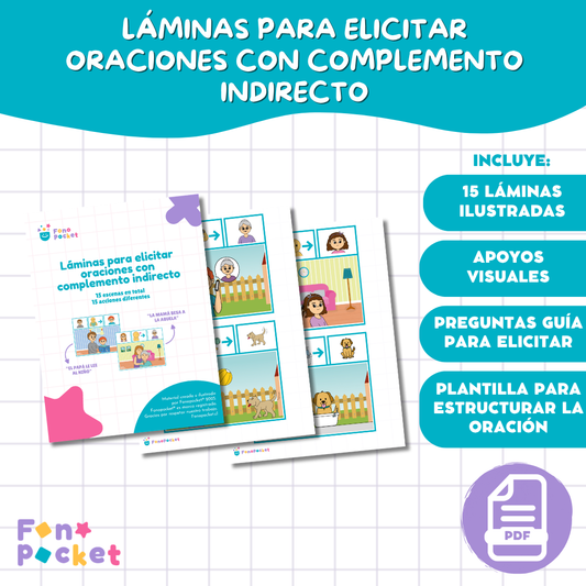 Láminas para elicitar oraciones con complemento indirecto