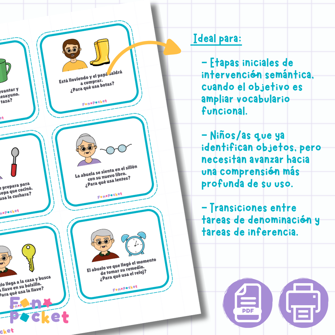 Láminas función de objetos
