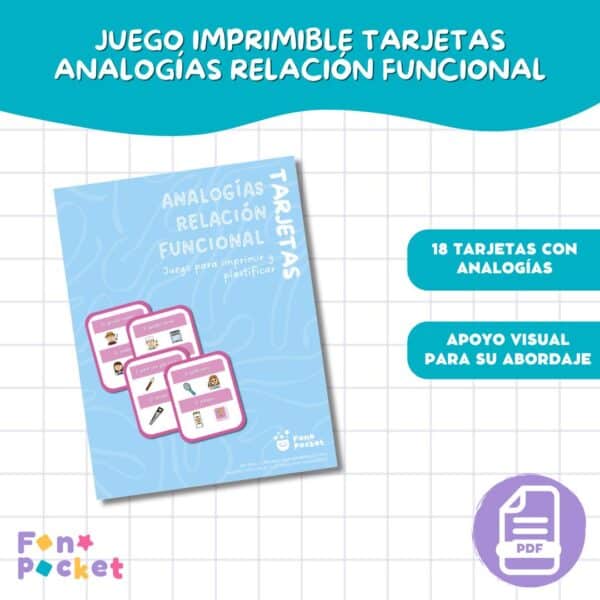 TARJETAS ANALOGÍAS RELACIÓN FUNCIONAL FONOPOCKET