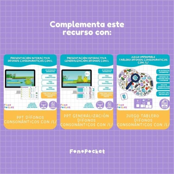 MAZOS DÍFONOS CONSONÁNTICOS CON L FONOPOCKET