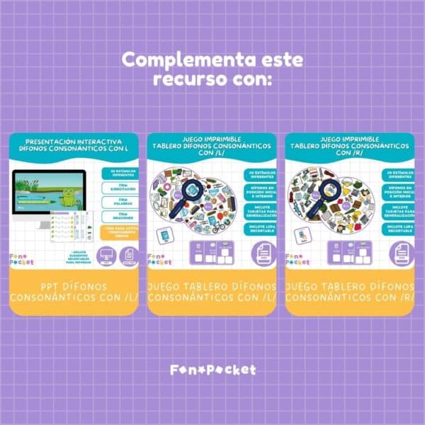 PACK MAZOS DÍFONOS CONSONÁNTICOS FONOPOCKET