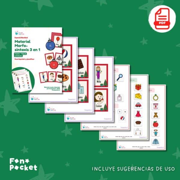 juego imprimible morfosintaxis navidad fonopocket