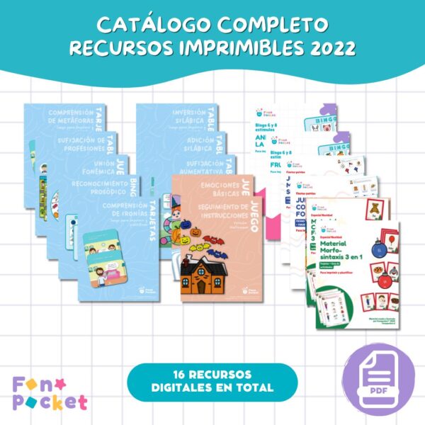 CATÁLOGO COMPLETO RECURSOS imprimibles 2022 fonopocket