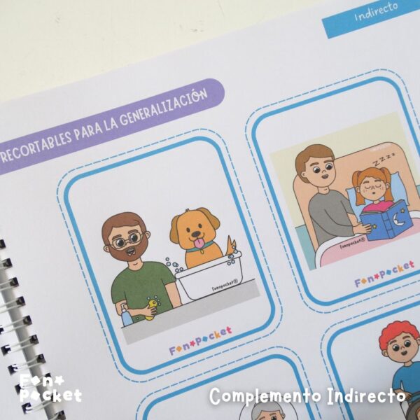 cuadernillo físico para trabajar oraciones con complemento directo e indirecto fonopocket