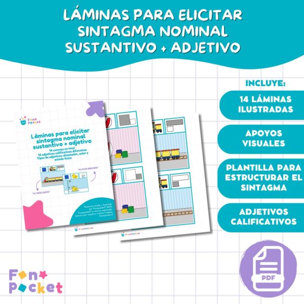 láminas para trabajar sintagma nominal morfosintaxis fonopocket