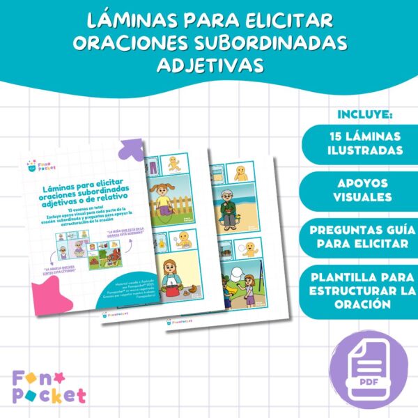 LÁMINAS PARA ELICITAR oraciones subordinadas adjetivas fonopocket (2)
