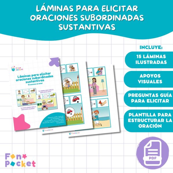 LÁMINAS PARA ELICITAR oraciones subordinadas sustantivas fonopocket (2)