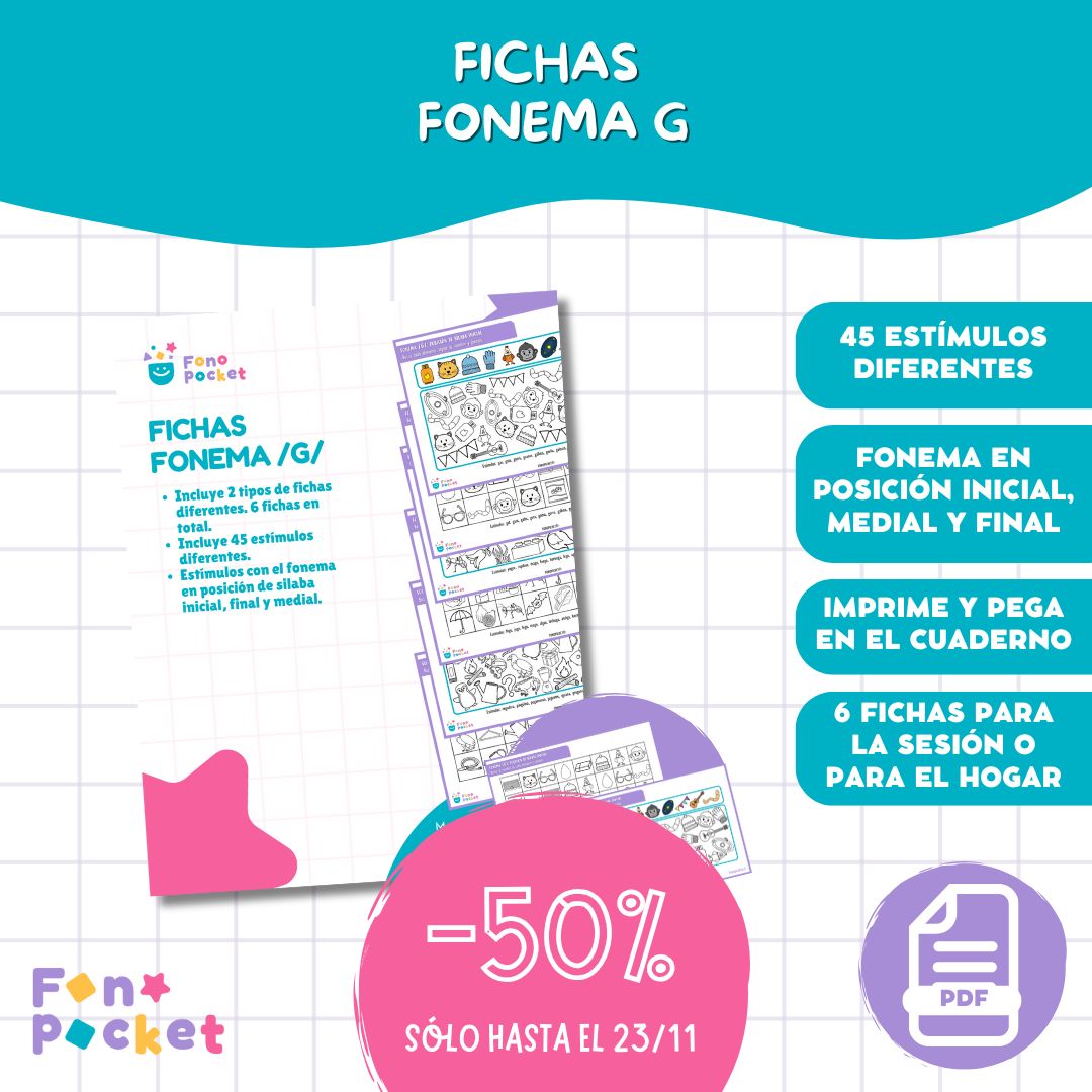 Material - Fonopocket Fichas fonema /g/