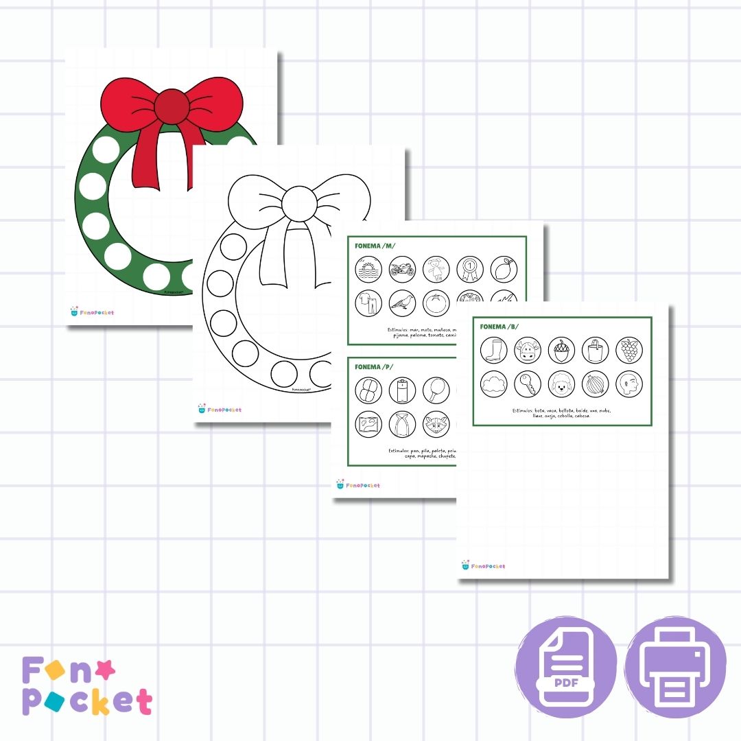 Material - Fonopocket Fichas Edición navidad Fonemas /m/, /p/ y /b/ - Imagen 2