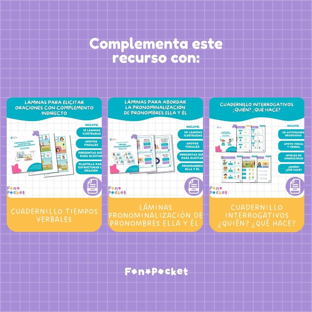 Material - Fonopocket Pack Láminas para elicitar oraciones subordinadas - Imagen 6