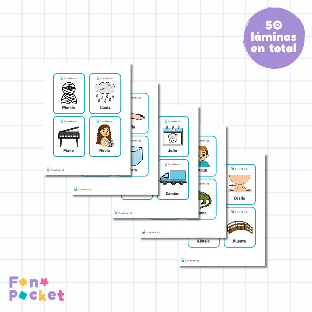 Material - Fonopocket SET LÁMINAS difonos vocalicos crecientes fonopocket