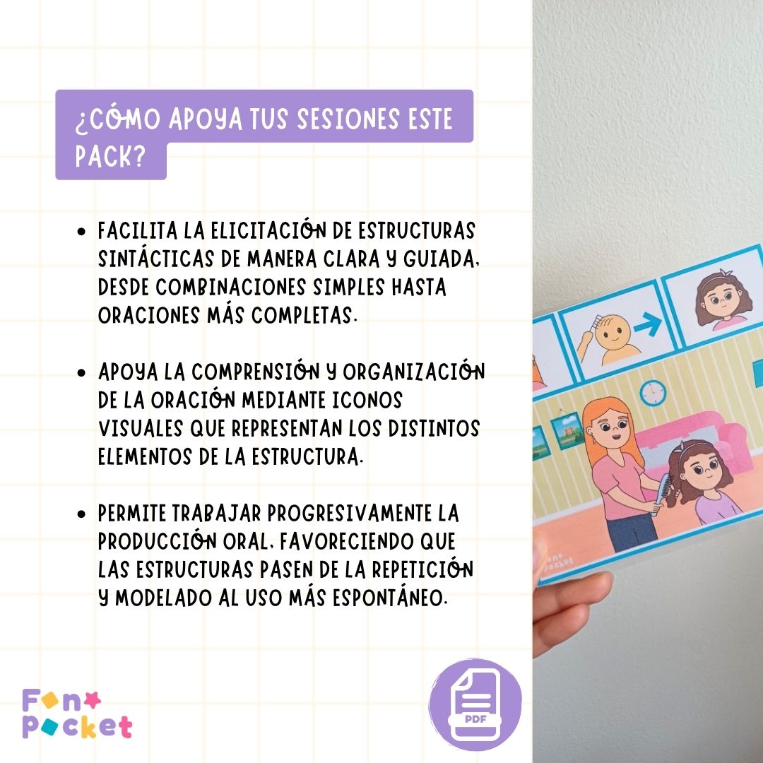 Material - Fonopocket Pack Láminas para elicitar oraciones simples - Imagen 3